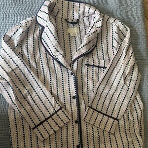 kate spade Navy and White Striped Pajama Set